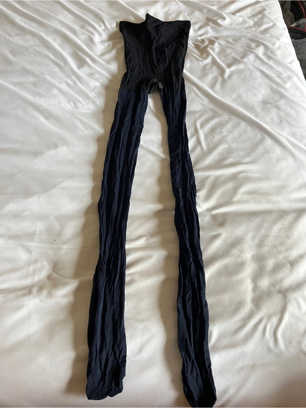 Black Navy Blue Two Tone Opaque Stretch Footed Stockings Pantyhose